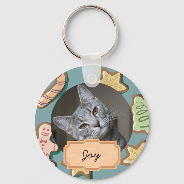 Chaveiro Foto personalizada de natais vintages (Frente)