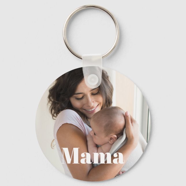 Chaveiro Foto personalizada de nova mãe e bebê (Frente)
