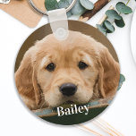 Chaveiro Foto personalizada de Pet por sobrevoo moderno<br><div class="desc">Carregar seu animal de estimação com você em qualquer lugar que você vá com este chaveiro personalizado de fotos de animais! Deve ter para cada mãe de cachorro e pai de cachorro! Chaveiro de Fotos Personalizadas de Pet do Lover Moderno</div>