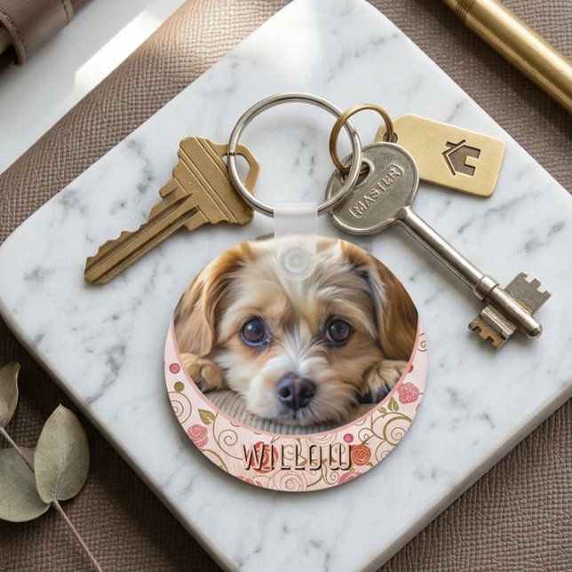 Chaveiro Foto personalizada do animal de estimação presente (Criador carregado)