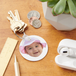 Chaveiro Foto personalizada do bebê, rosto da foto do bebê