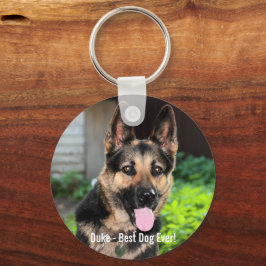 Chaveiro Foto personalizada do cão German shepherd, Nome do
