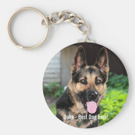 Chaveiro Foto personalizada do cão German shepherd, Nome do