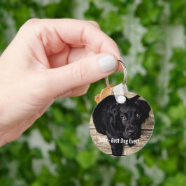 Chaveiro Foto personalizada do cão preto no laboratório e n