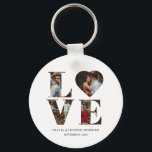 Chaveiro Foto personalizada do coração 4 com amor ao Casal<br><div class="desc">Mostre o seu amor um ao outro com este casal especial de amor, coração quatro, chaveiro de fotos. Design único apresenta um romântico "amor" numa brilhante fotografia de ti e do teu parceiro. Este chaveiro será um lembrete significativo do seu relacionamento cada vez que você alcançar suas chaves. Clique no...</div>