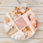 Chaveiro Foto personalizada do Dia de as mães simples e fel<br><div class="desc">Esta design simples e moderna é composta por tipografia de serifa e adiciona uma fotografia personalizada.Uma tipografia de Dia de as mães feliz cercada por quatro fotos de sua mãe,  mãe,  mãe,  mãe etc. Este é um presente perfeito para sua mãe no Dia de as mães!</div>