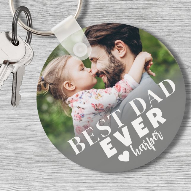 Chaveiro Foto Personalizada do Melhor Pai do Mundo (Personalized Best Dad Ever Photo keychain)