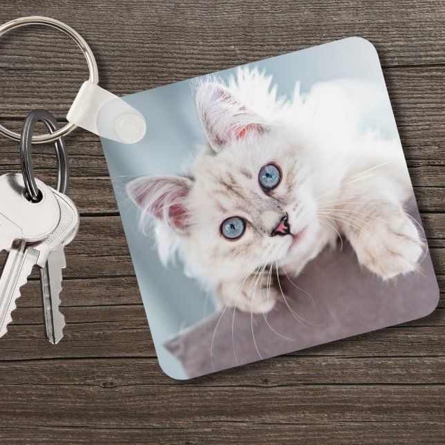 Chaveiro Foto personalizada do Pet do Cat Lover (Personalized Cat Lover Pet Photo keychain )
