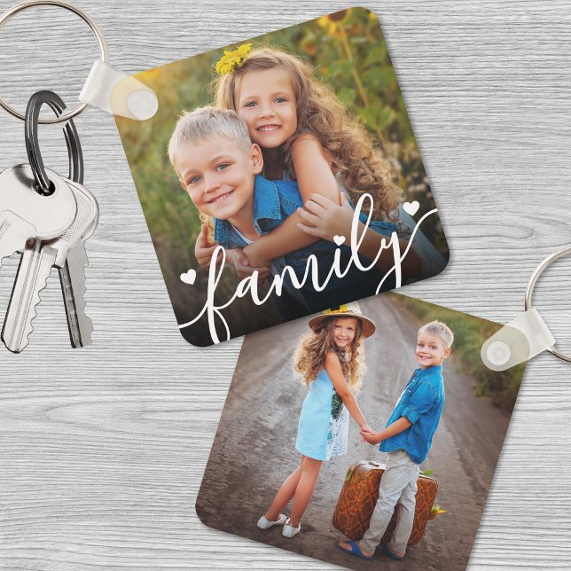 Chaveiro Foto Personalizada Dupla Face (Custom Double Sided Two Photo keychain)