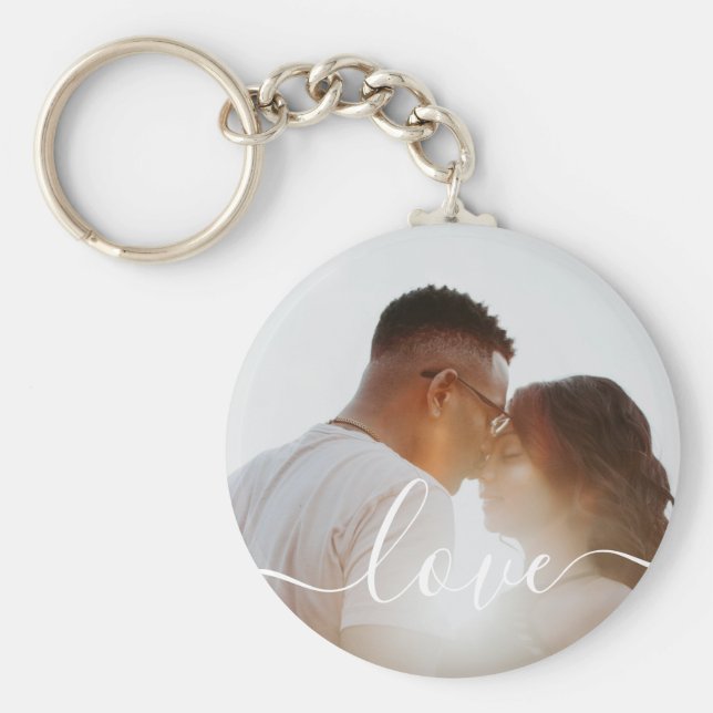 Chaveiro Foto personalizada e foto de texto (Frente)