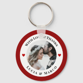 Chaveiro Foto Personalizada em Círculo Branco com Coração V