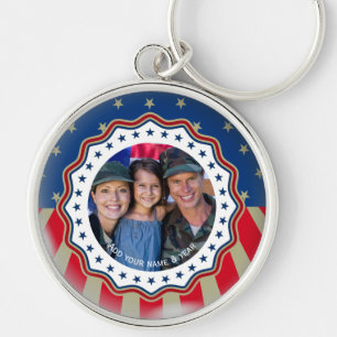 Chaveiro Foto Personalizada EUA Militar - Dia do Veterano e