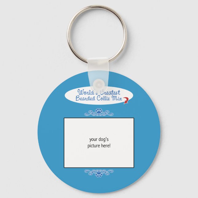 Chaveiro Foto personalizada! Mistura Collie com Maior Peso  (Frente)
