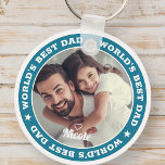 Chaveiro Foto personalizada moderna do melhor Pai do mundo<br><div class="desc">Este design simples e moderno é composto por tipografia de serifa e adiciona uma foto personalizada.</div>