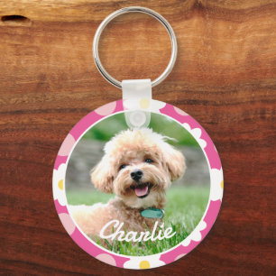 Chaveiro Foto personalizada Pet personalizada com padrão fl