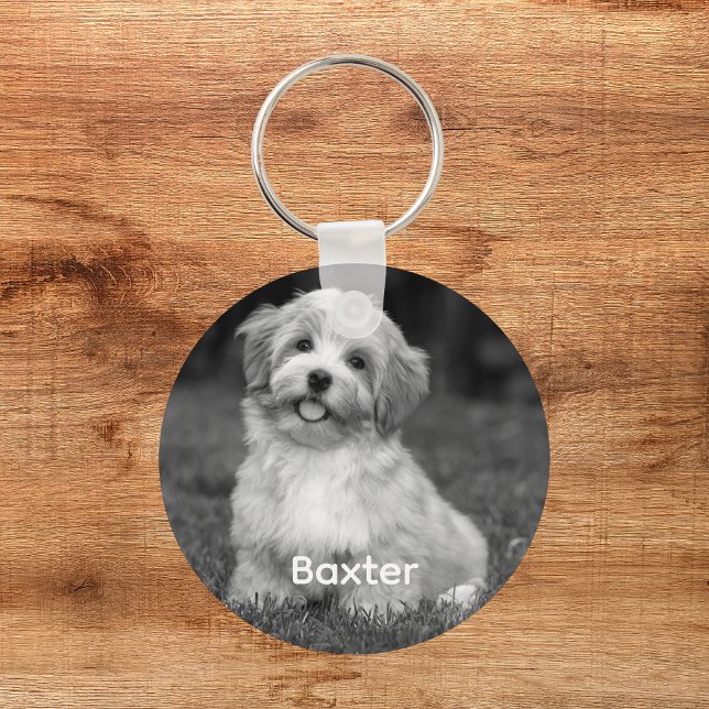 Chaveiro Foto Personalizada Preto e Branco do Cachorro  (Criador carregado)