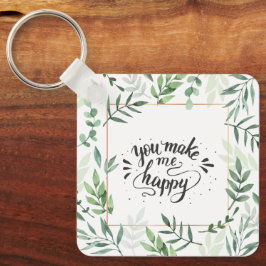 Chaveiro Foto personalizada "You Make Me Happy"