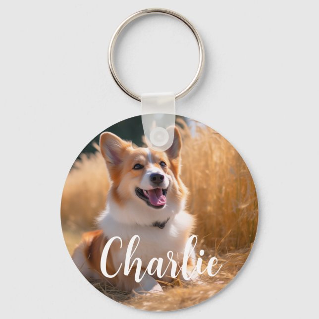Chaveiro Foto Pet Personalizada com Nome (Frente)