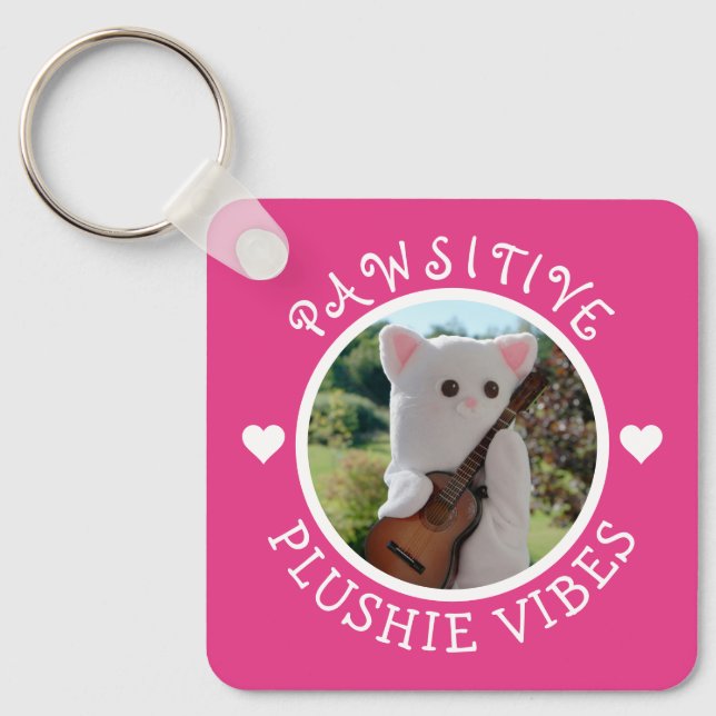 Chaveiro Foto rosa pawsitive Pawsitive Plushie Kawaii Cute (Frente)