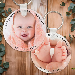 Chaveiro Foto Simples Personalizada para Bebê Moderno