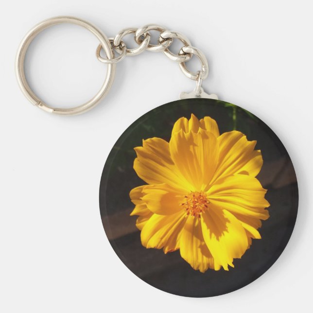 Chaveiro Fotografia de macro de ouro Flor (Frente)