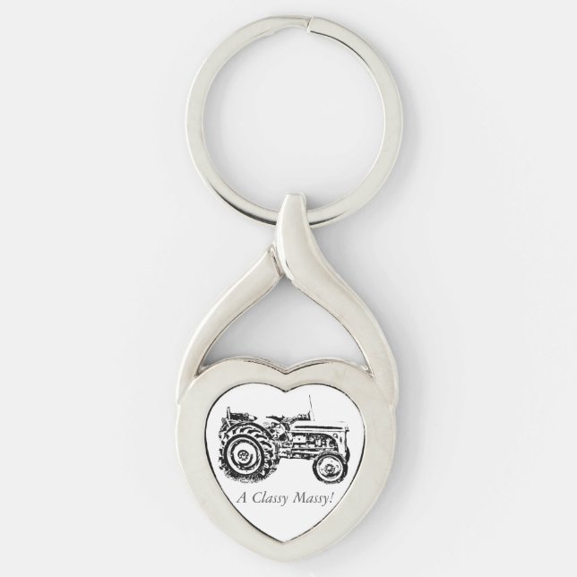 Chaveiro fotografia do trator de massey fergison da Cinza v (Frente)