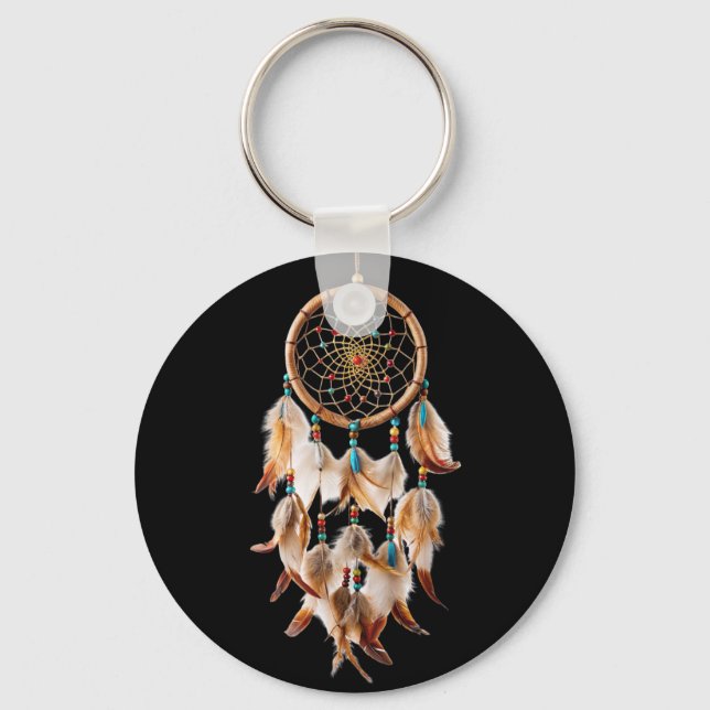 Chaveiro Fotos tribais do Native American Boho Dreamcatcher (Frente)