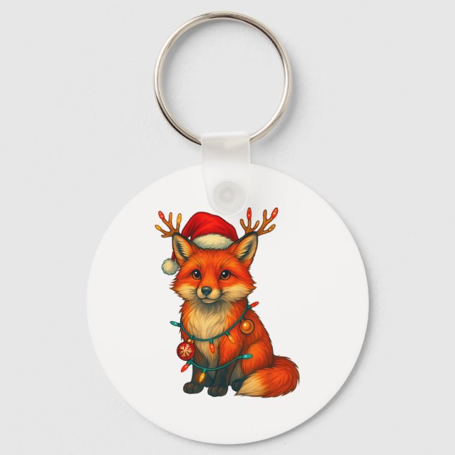 Chaveiro Fox Christmas Lights Xmas  (Frente)