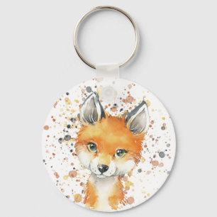 Chaveiro Fox cub aquarela altiba superior do topo do rato g