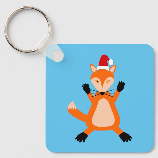 Chaveiro Fox de Natal Bonita Personalizada (Frente)