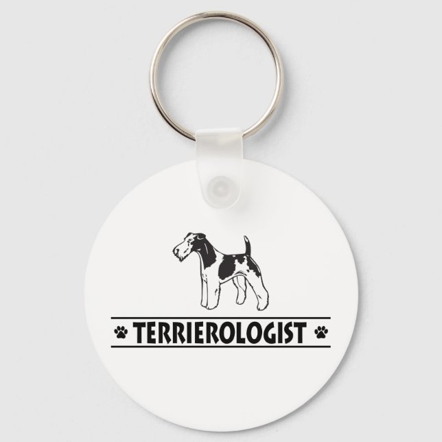 Chaveiro Fox Terrier humorístico (Frente)