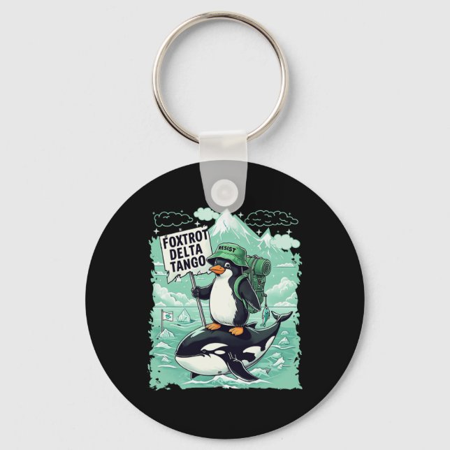 Chaveiro Foxtrots Deltas Tangos Penguins Anti Trump (Frente)