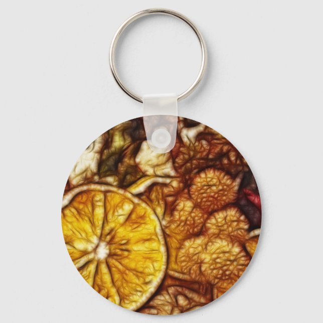 Chaveiro Fractal das laranjas do pot-pourri (Frente)