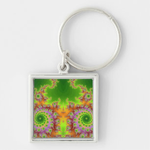 Chaveiro Fractal de Olhos Verdes