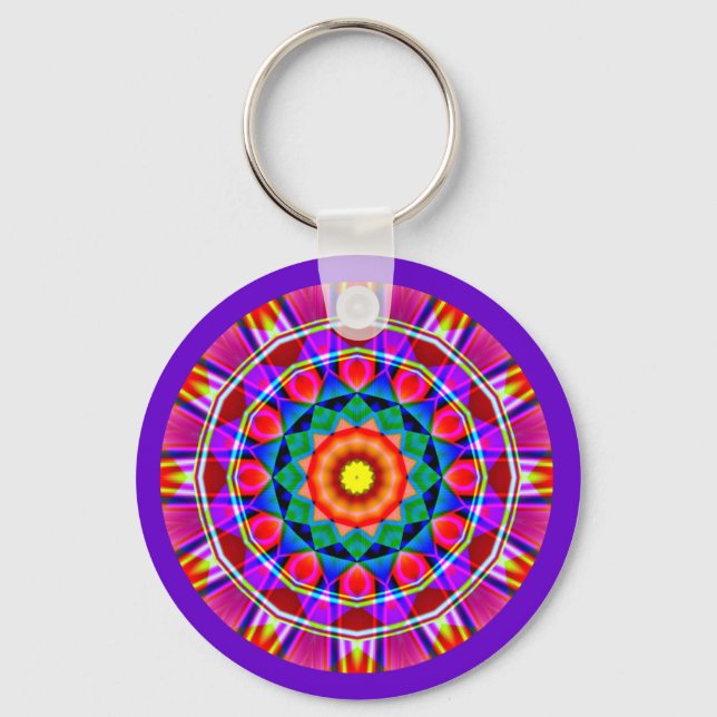 Chaveiro Fractal Mandala (Frente)