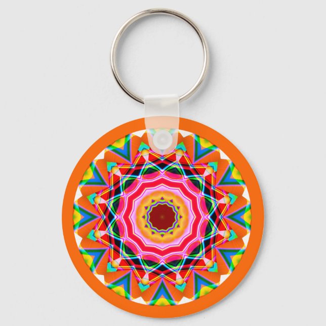 Chaveiro Fractal Mandala (Frente)