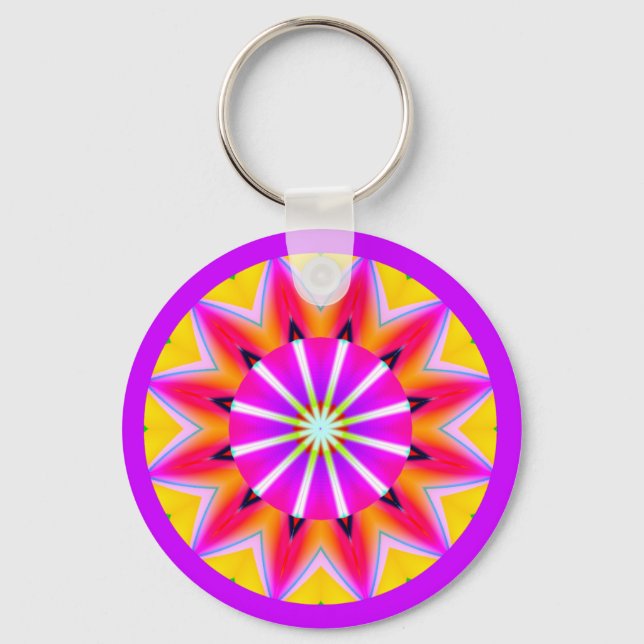 Chaveiro Fractal Mandala (Frente)