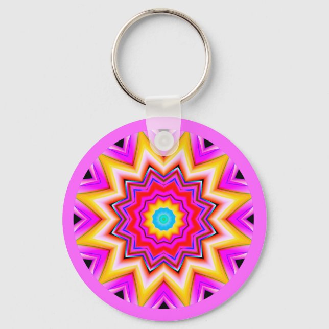 Chaveiro Fractal Mandala (Frente)