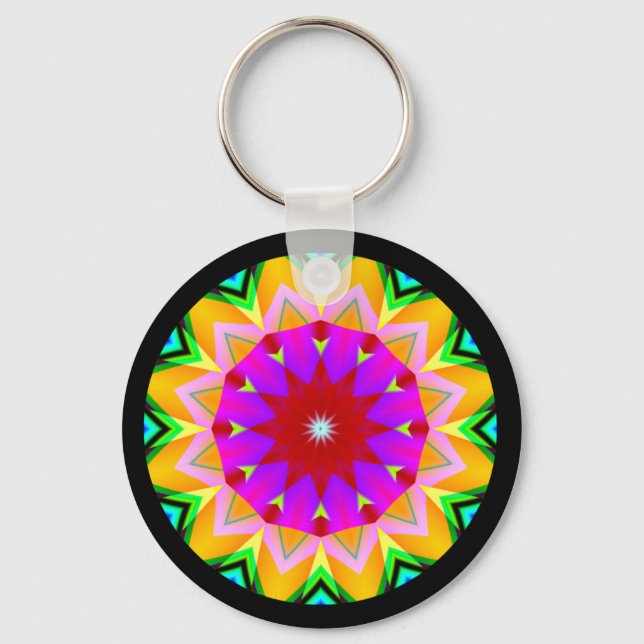 Chaveiro Fractal Mandala (Frente)