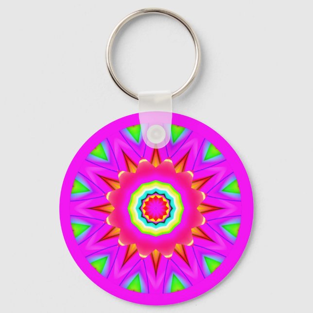 Chaveiro Fractal Mandala (Frente)