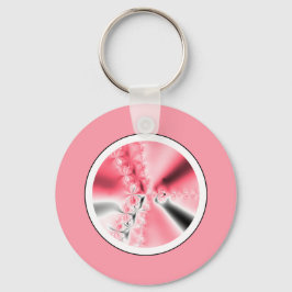 Chaveiro Fractal Rosa-Rosa-Abstrato Bonito