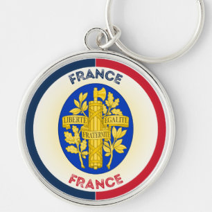 Chaveiro França Casaco de Forma do Círculo de Armas