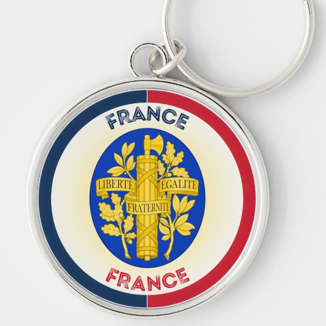 Chaveiro França Casaco de Forma do Círculo de Armas (Frente)