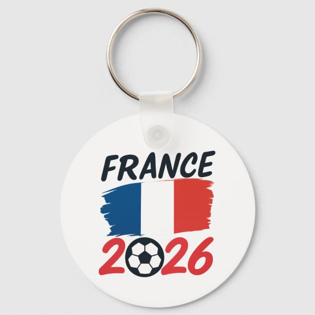 Chaveiro France 2026 Soccer Fan Design Flag Colors (Frente)