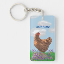 Frango de Aquarela e Flores Selvagens