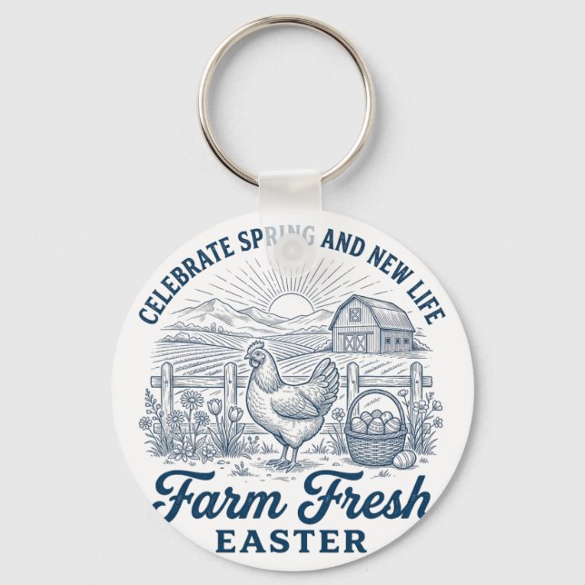 Chaveiro Frango de Páscoa Fresco da Fazenda Nova Vida Galin (Frente)