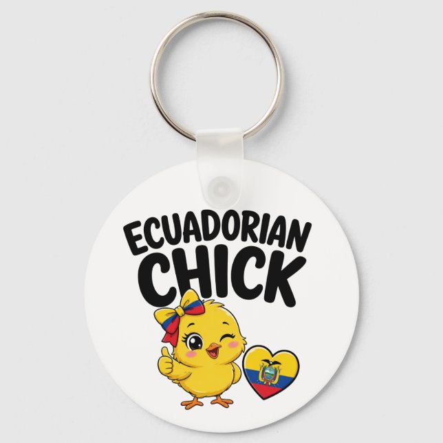 Chaveiro Frango Equatoriano Fofo Desenho de Coração com a B (Frente)