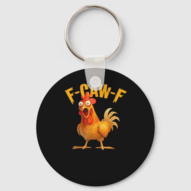 Chaveiro Frango F-Caw-F Engraçado Frango F-Caw-F Clássico L (Frente)