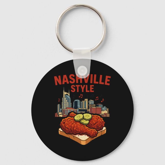 Chaveiro Frango Frito Apimentado Estilo Nashville E Music C (Frente)