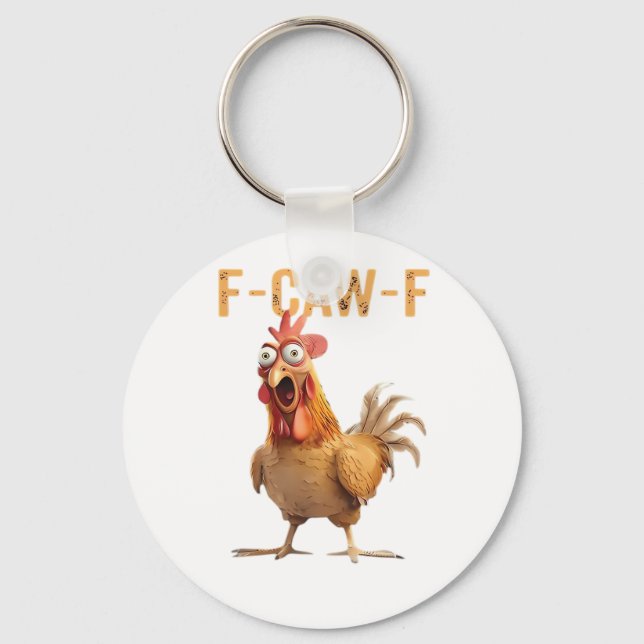 Chaveiro Frango Gritando Divertido F Caw F Humor (Frente)